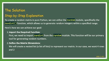 How to Create a Random Matrix in Pure Python