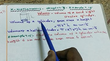 10th maths-volume of the cylinder formula+Eg 7.15