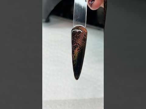 You Can Only See The Design In The Light Magnetic Foil Nail Art On Black