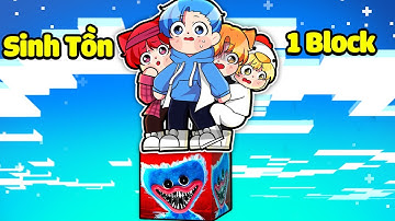 HUY NOOB SINH TỒN 1 BLOCK HUGGY WUGGY CÙNG SINH TỐ TRONG MINECRAFT*HUY NOOB THỬ THÁCH SINH TỒN 🟦👹