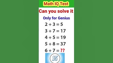 Genius IQ Test - Math Puzzles | Tricky Riddles | Math Game - Magic || #shorts #mathtricks #iq test