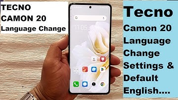 TECNO CAMON 20 Language Change & Default English Language !