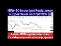 Nifty 50 important Resistance or support level on 27/01/26 🎆📈 #niftytrading #niftys #niftyfuture
