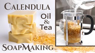 Calendula Soap using Infused Oil & Tea | Cold Process Soapmaking