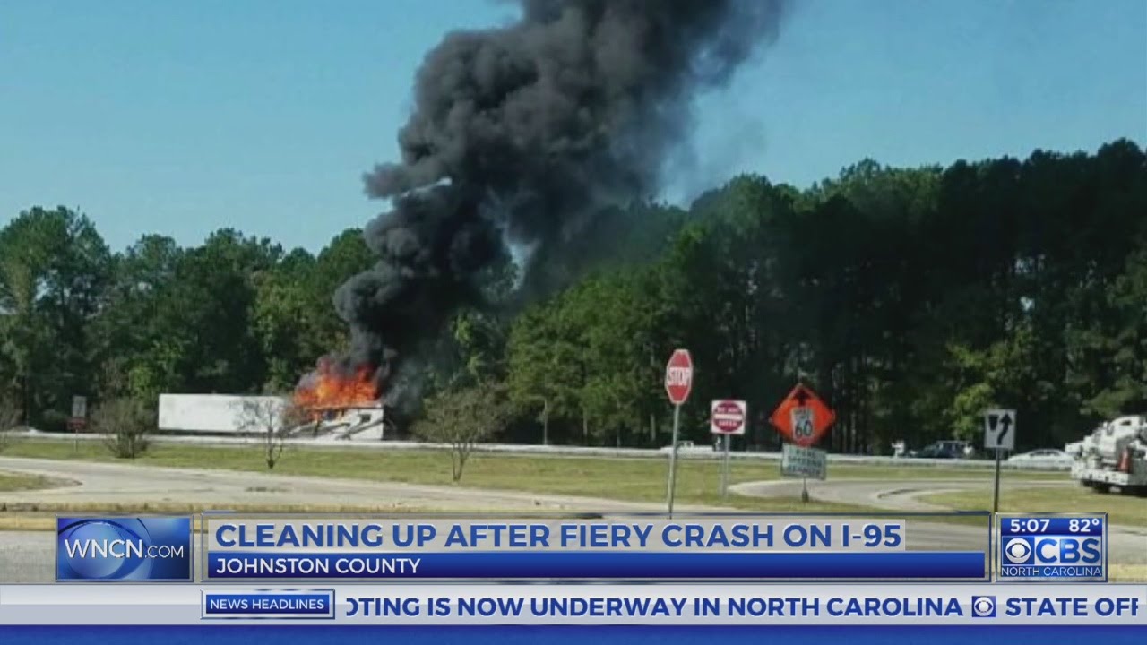 Flames from chemical-fueled fiery crash burn hole in I-95 SB lanes, repairs underway
