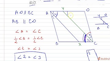 In a parallelogram ABCD, AX and CY are the bisectors of `angleAandangleC` respectively. Prove that `