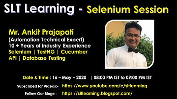 Free Demo Session : 2 - POM, CUCUMBER - BDD, API TESTING, DATABASE TESTING - SLT LEARNING