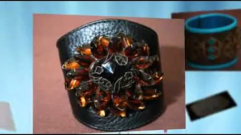 Laurie Wax Leather Crystal Cuff Colection