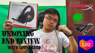 HYPERX CLOUD STINGER GAMING HEADPHONE REVIEW + MIC TEST WITH AND WITHOUT USB SOUNDCARD