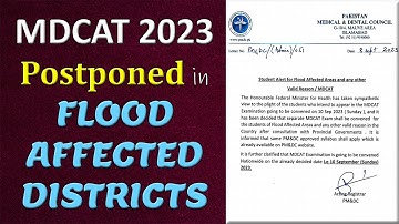 MDCAT 2023 Postponed in Flood-Affected Areas :: PMDC Official Notification