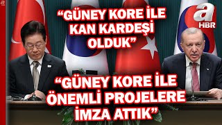 Güney Kore Devlet Başkanı Lee Ankara'da! Erdoğan ve Lee'den önemli ortak açıklamalar... | A Haber