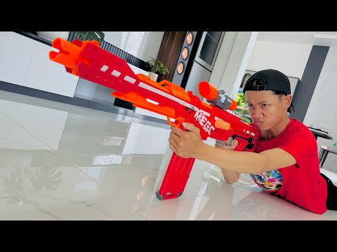 NERF WAR SUPER NERF GUN AND FOOD BATTLE 2