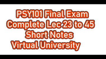 Psy101 lecture No 23 to 45 important Topics Final term exam