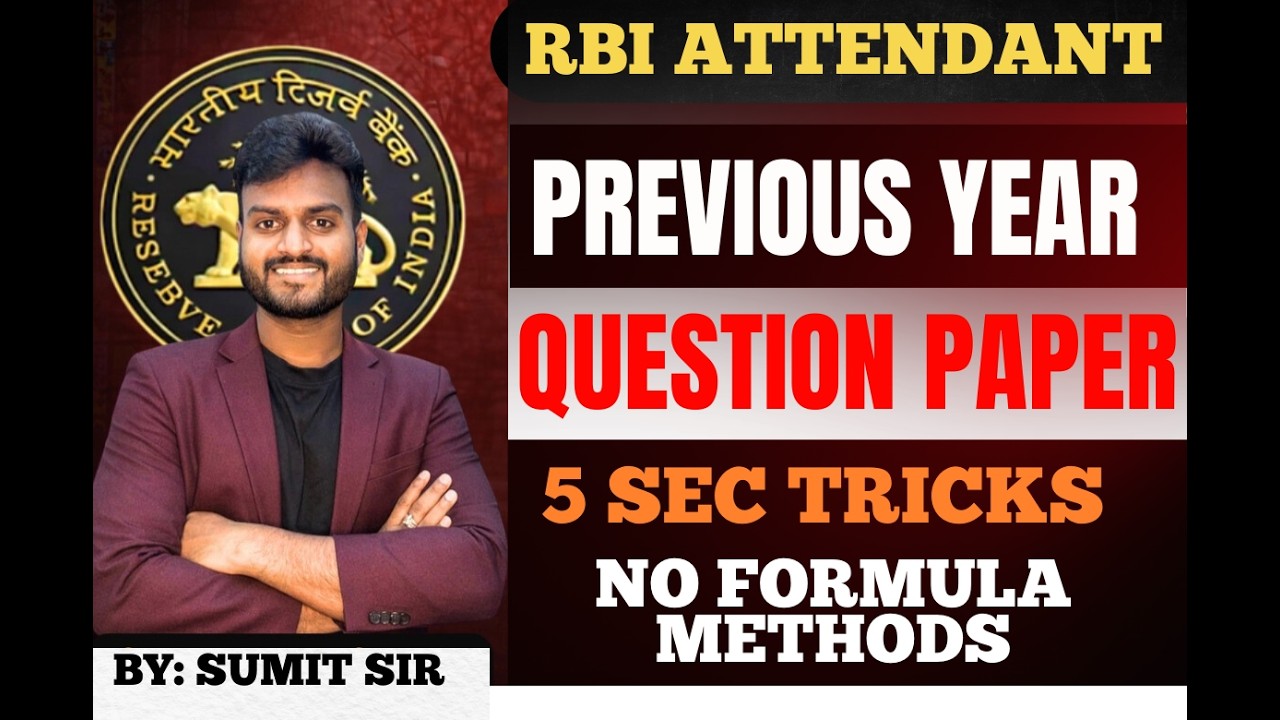 RBI ATTENDENT PRIVIOUS YEAR  QUESTIONS  2026 ||TRICKS BY SUMIT SIR||