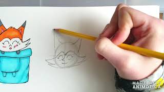 Cute Fox Drawing Easy! | using Ohuhu brush tip markers | drawing tutorial!