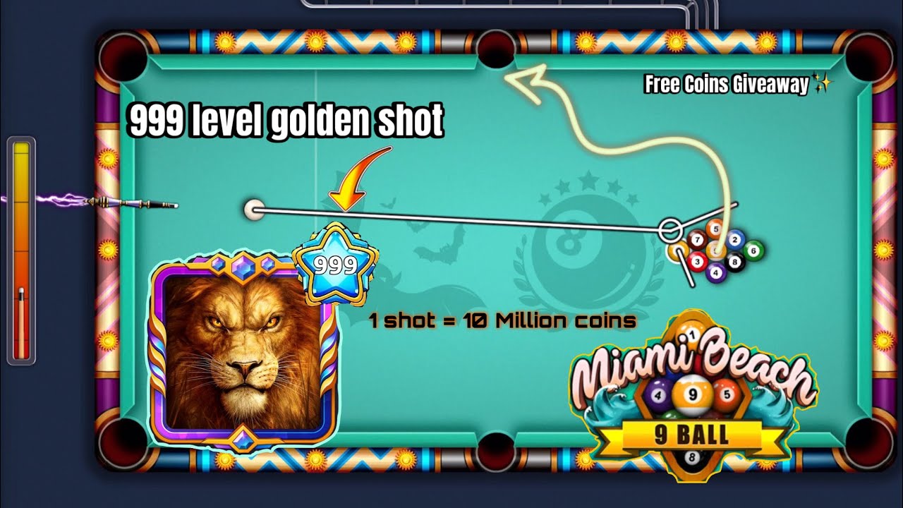 8 Ball Pool |  Miami Beach Trickshots | 10M Coins + Giveaway 😍