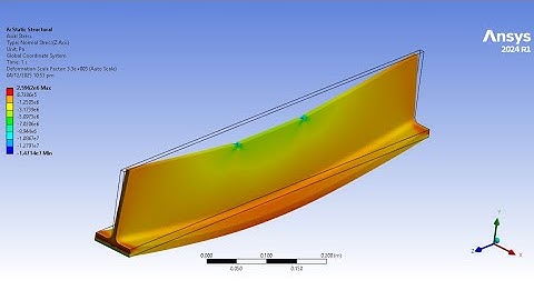 Four-Point Bend Test on a T-Beam | FEA Simulation in ANSYS Mechanical