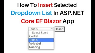 Blazor App asp net Core Insert Dropdown List Value VS2019 screenshot 3