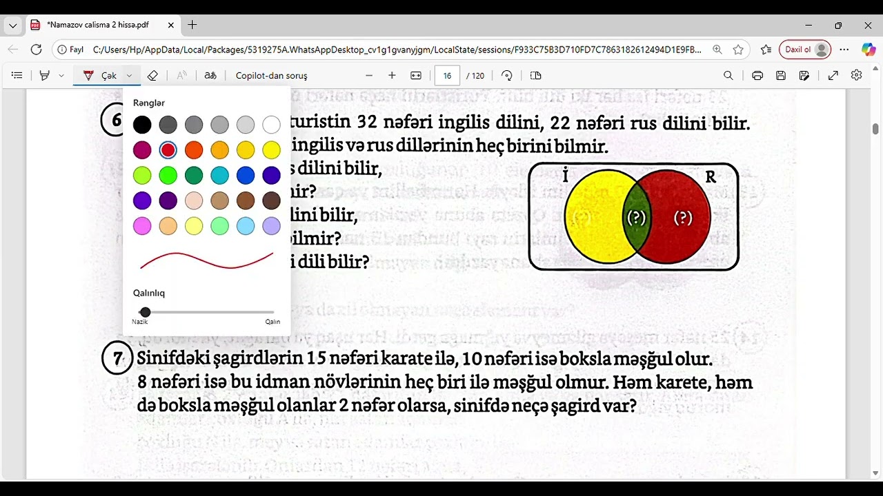 6-cı sinif Namazov çalışmalar səhifə ( 16,17,18,19 )