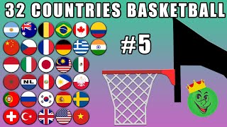 Basketball Marble Race with 32 Countries #5 \ Marble Race King