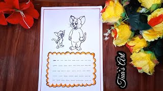 Project file decoration ideas/border design easy on chartpaper/scrapbook frontpage design for school