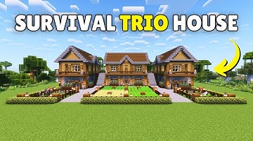 Minecraft Tutorial TRIO SURVIVAL HOUSE Build #minecraft #minecraftbuild #minecraftbuilding #triohous