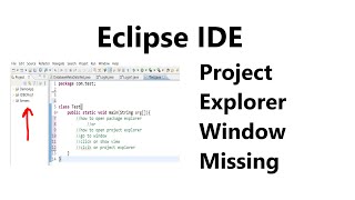 how to open Project Explorer Window Missing in Eclipse IDE | project explorer in eclipse disappeared screenshot 2