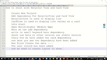 Recyler View and Card View