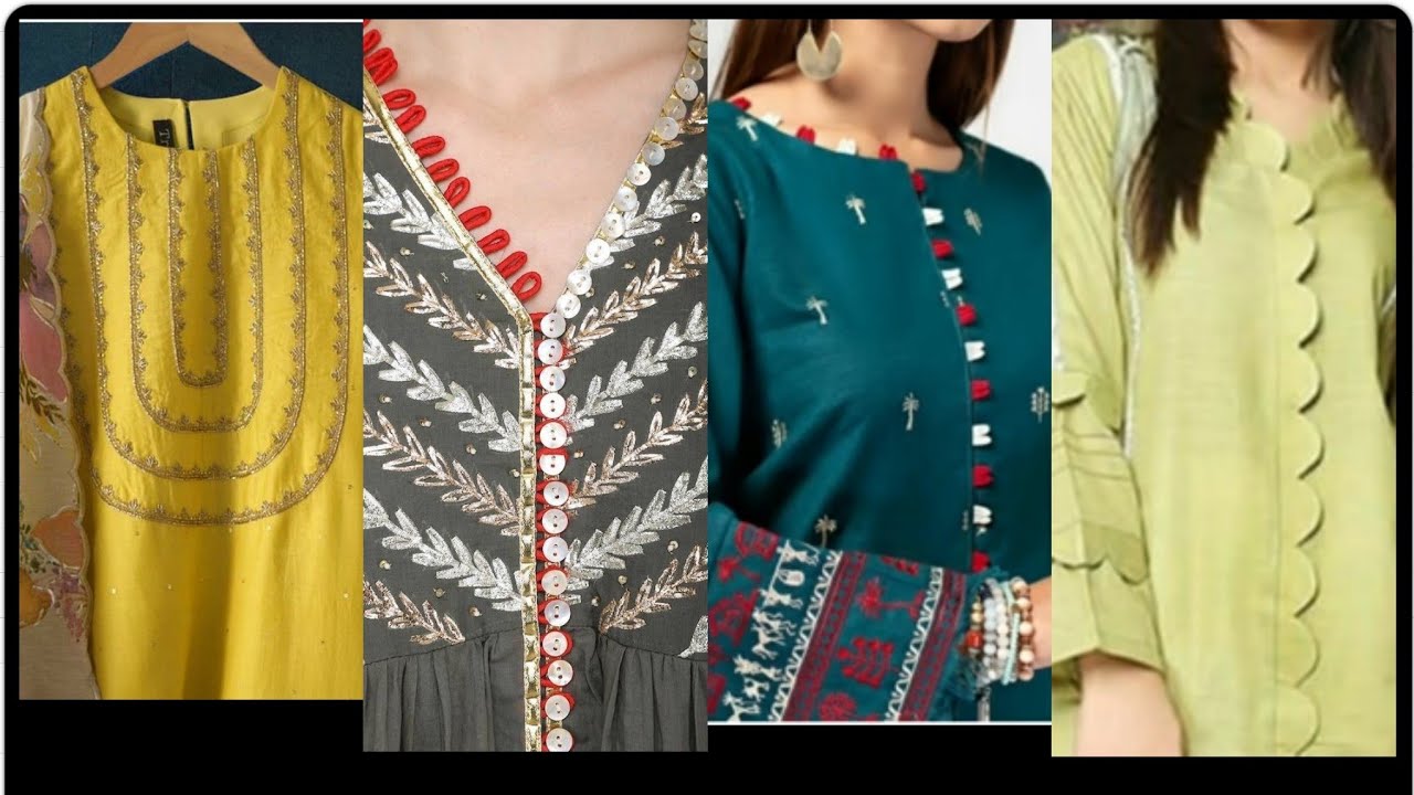 Plain kurti neck design ideas||Neck Design For Summer Suits| Neck ...