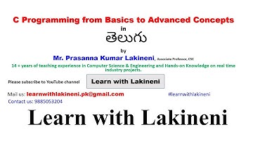 C Programming Tutorials Part-6 in Telugu+English(Structure of a C Program)|JNTUK|#learnwithlakineni