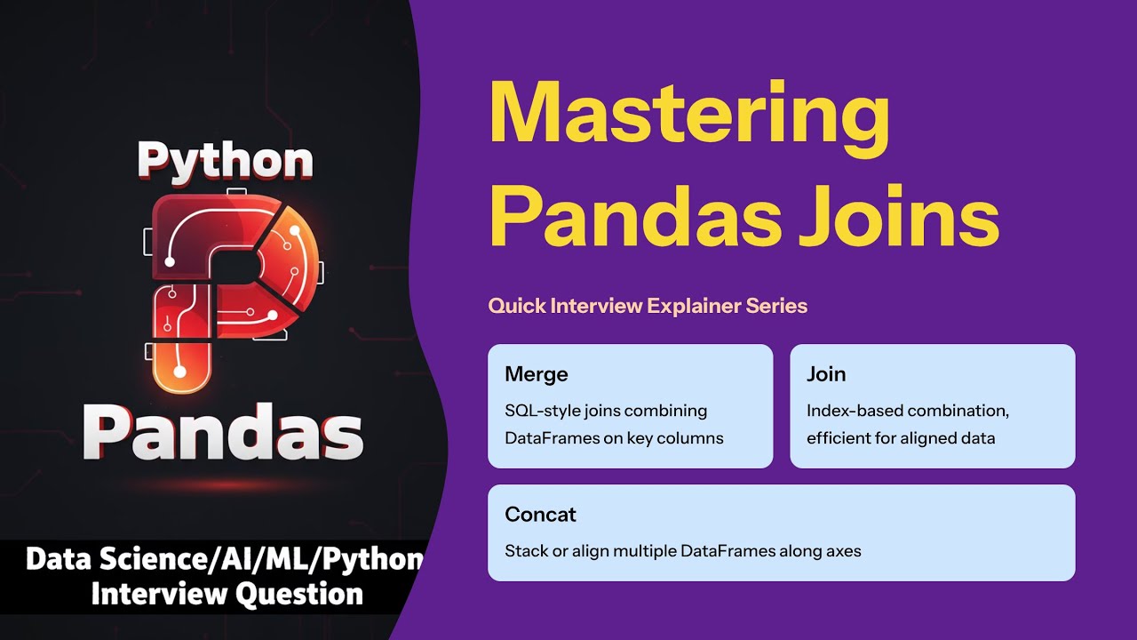 Pandas Merge vs Join vs Concat | Quick Data-Science Interview Explainer ...