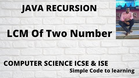 Java Program To Find LCM of a Number Using Recursion (Hindi)