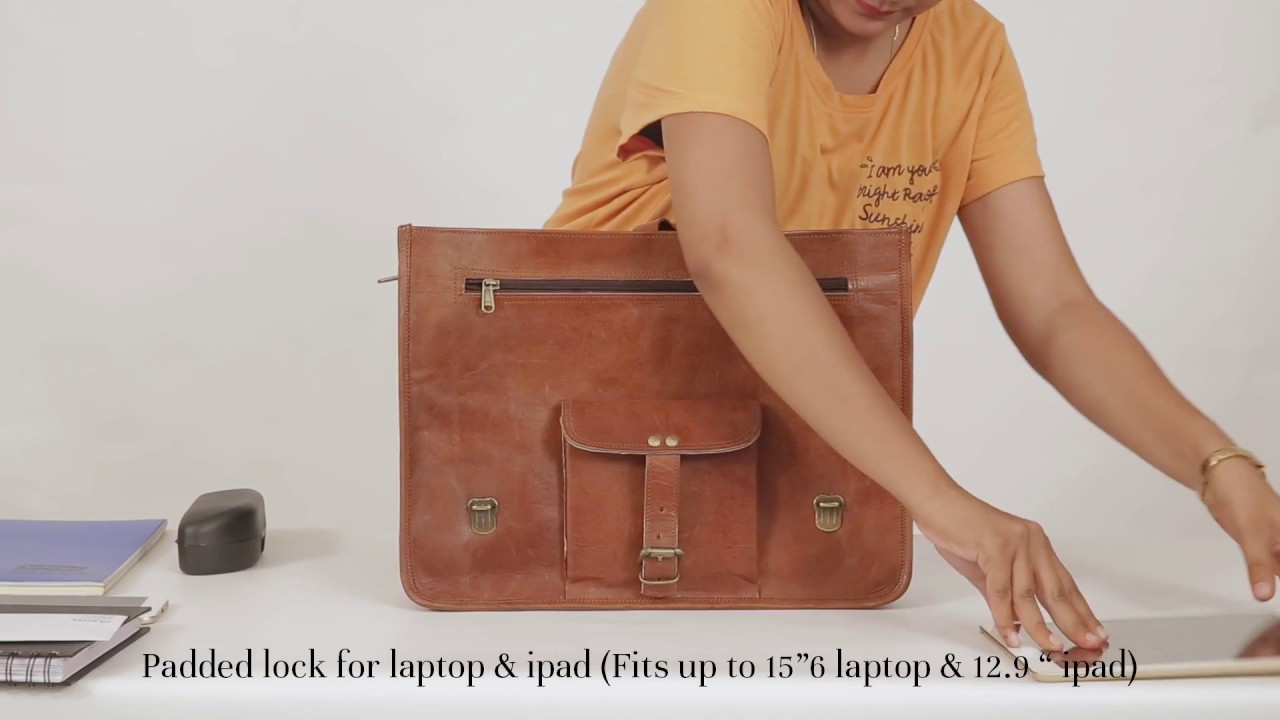 Western Handmade Leather Laptop iPad Messenger Bag Western Radiant