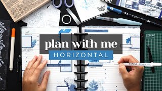 PLAN WITH ME :: DECORATING A HORIZONTAL LAYOUT IN A CLASSIC HAPPY PLANNER :: MONOCHROME MOOD