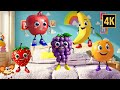Five Little Fruits Jumping on the Bed - Fun Nursery Rhyme for Kids