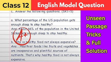 Class 12 English Model Question Solution 2082 | Unseen Passage Tricks | NEB Class 12 English Exam