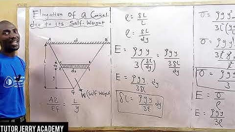 Stress and Elongation in a Conical Bar Due to Its Self-Weight || Solid Mechanics...