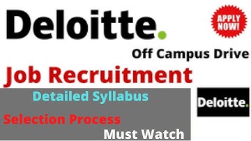 Deloitte Off-Campus 2022 | Selection Process | Detailed Syllabus | #deloittepreparation