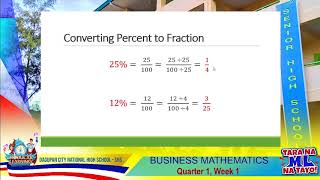 ML - BUSINESS MATHEMATICS Q1W1