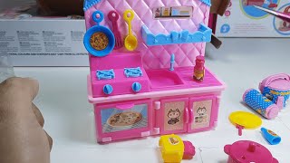 Satisfying with Unboxing Cute Pink Mini Kitchen ASMR Toy Review