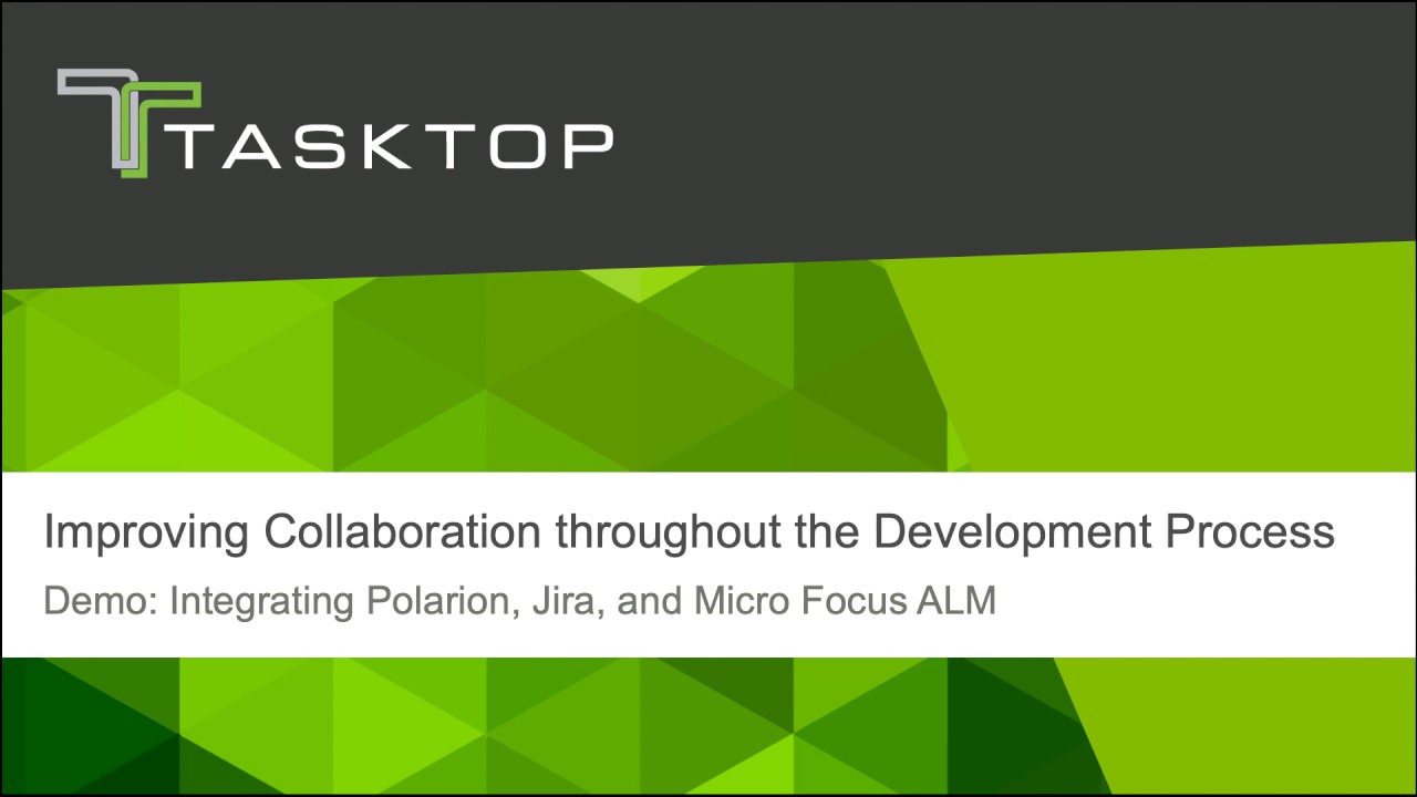 Tasktop Hub Demo: Polarion, Atlassian Jira, Micro Focus ALM