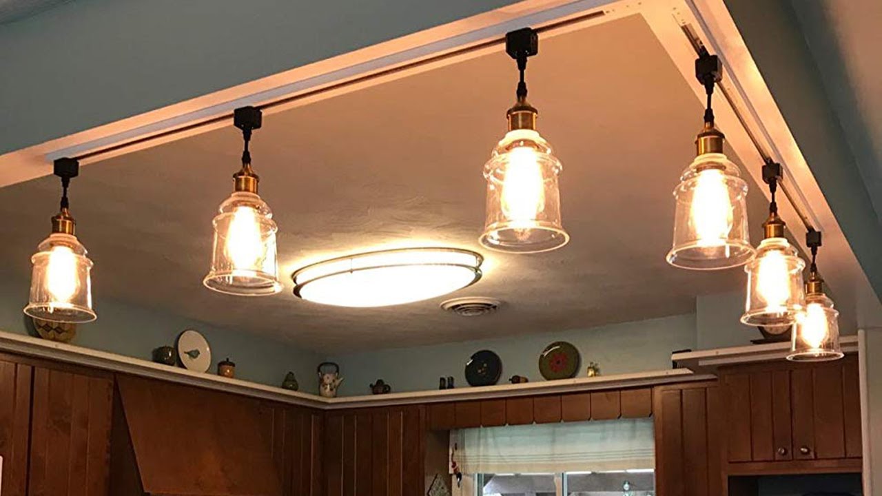 Glass Shade Vintage Track Light Pendant YouTube