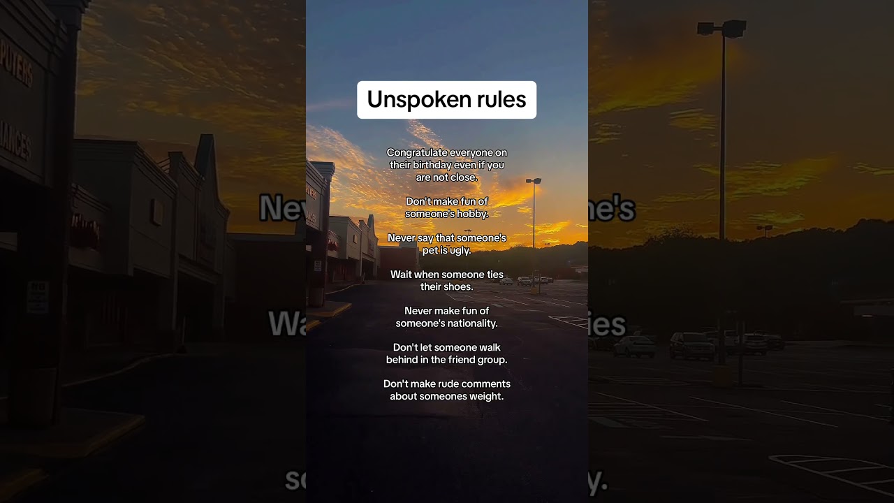 Unspoken rules