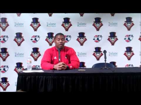 New Orleans VooDoo Head Coach Derek Stingley post-...