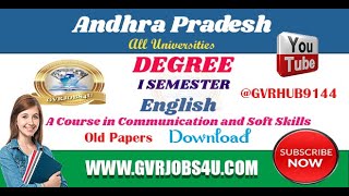 Degree I Semester || ENGLISH || A Course in Communication and Soft Skills Old Papers screenshot 2