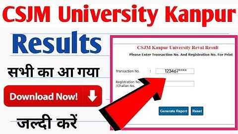 CSJM Kanpur University Result 2021-22 | CSJM University Result Download | Kanpur University Result