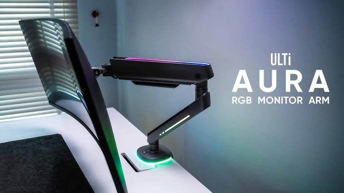 RGB Lighting Gaming Monitor Arm with Built-in Control Button - LDT54-C012L  - LUMI 