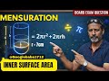 Inner Surface Area of Hemisphere + Cylinder | Mensuration Trick 🔥 | @Googlebaba1712 Trick