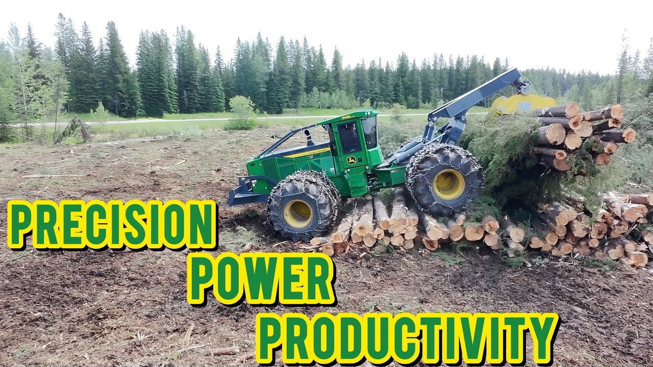 Barmac Contracting Ltd Forestry Operations with the John Deere 948L-II Skidder in the cut block!