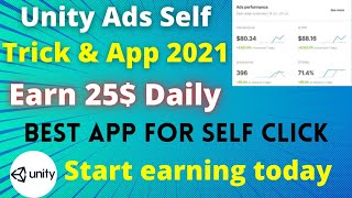 Unity Ads Self Click trick || Unity ads self clicking || unity ads earning proof 2021 || unity ads